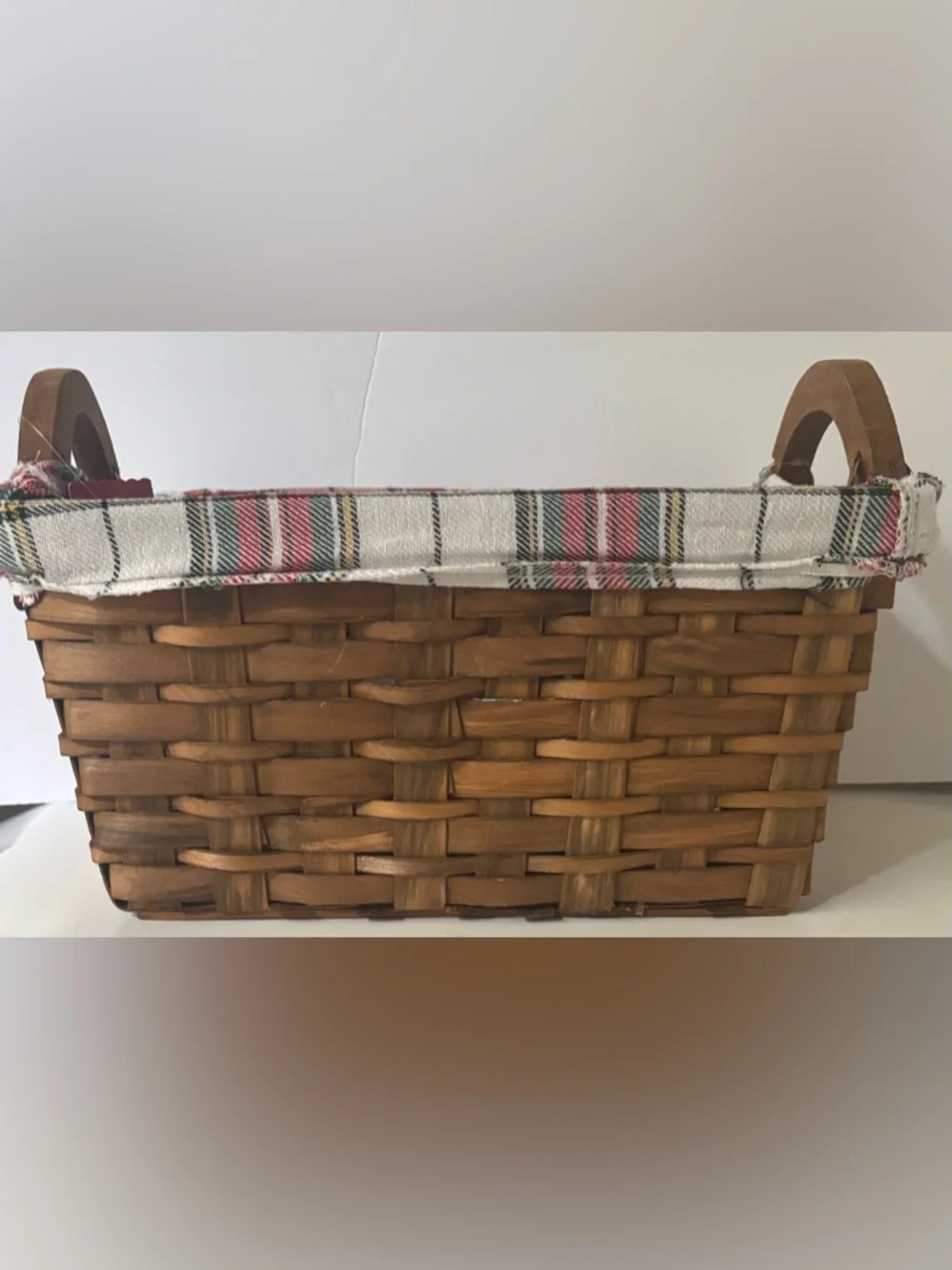 Christmas baskets NEW NWT 2 total square rectangle plaid velvet bow